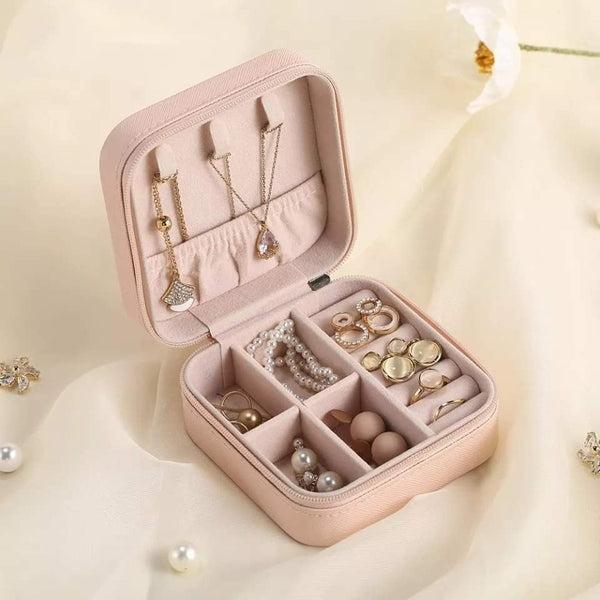 Portable Jewelry Storage Box | Leather Organizer | Travel Case | Multipurpose Gift Box for Jewellery & Hair Accessories