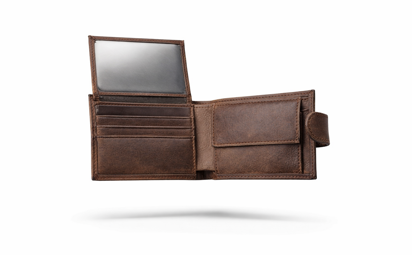 Premium Men’s Mini Leather Wallet With Zipper & Button
