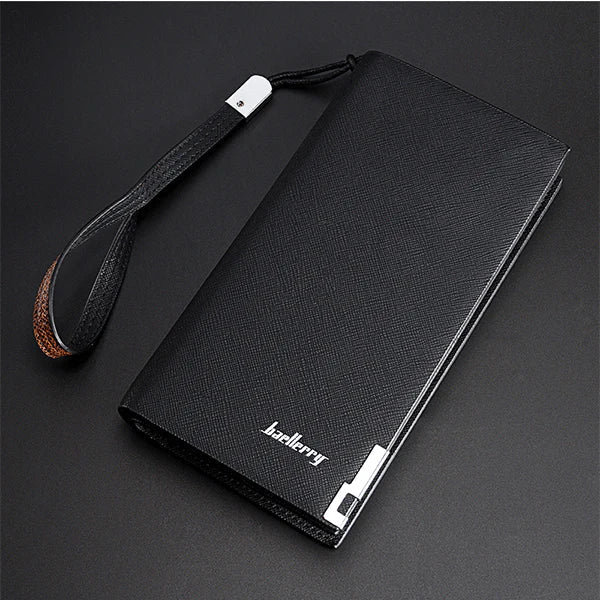 Balenberry Premium Long Wallet – 12 Card Slots, Dual Cash Pockets Black