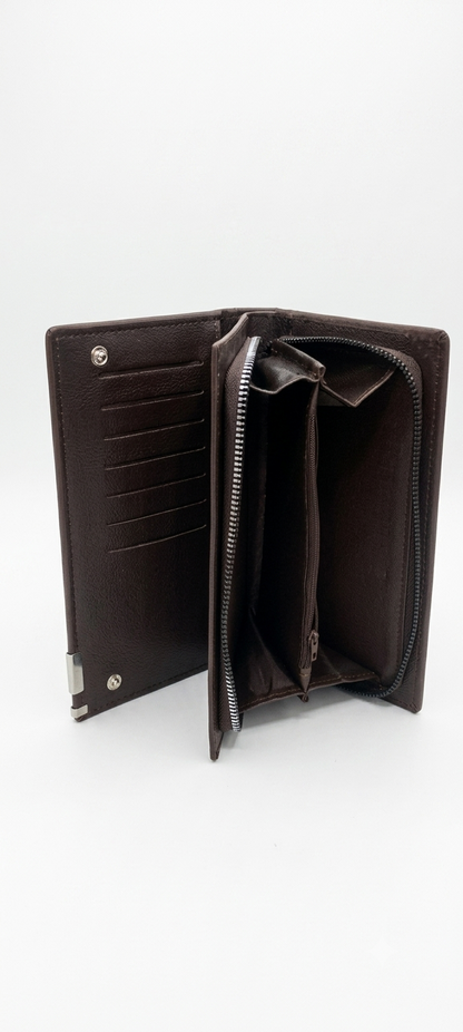 Balenberry Premium Long Wallet – 12 Card Slots, Dual Cash Pockets Black