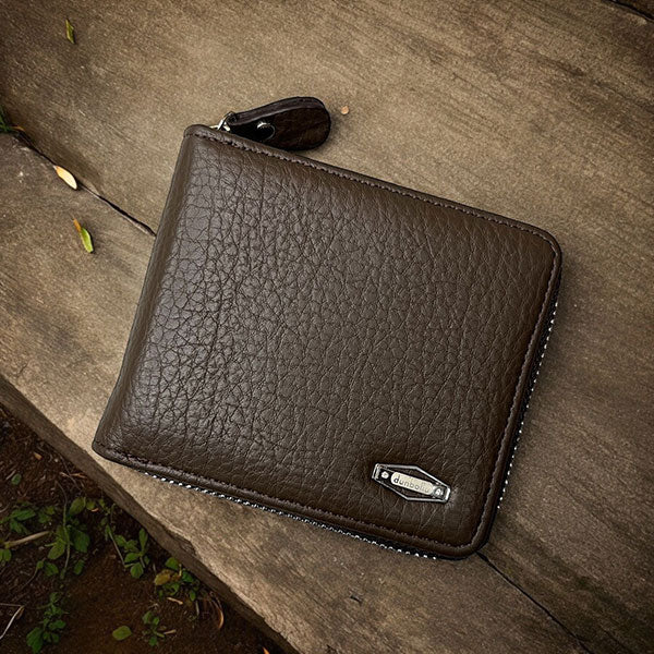 Dunbollu Premium Gold Zip Wallet for Men & Women – Black